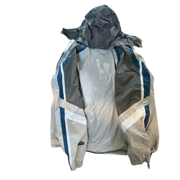 Columbia Silver/Blue/Grey Omnishield Vertex Jacket with Optional Hood - Mens L - Picture 2 of 16